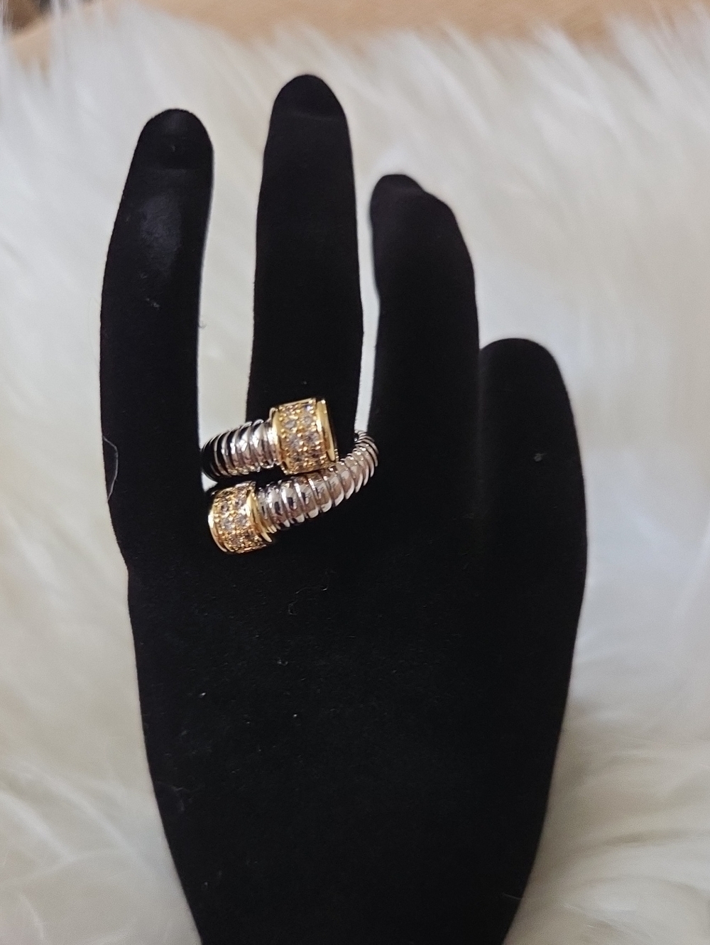Two-Tone Ring Silver & Gold Size 7